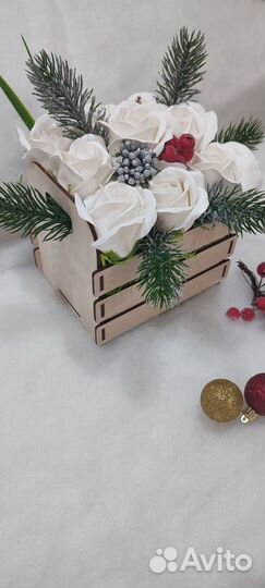 Новогодние подарки. Букеты из мыльных роз