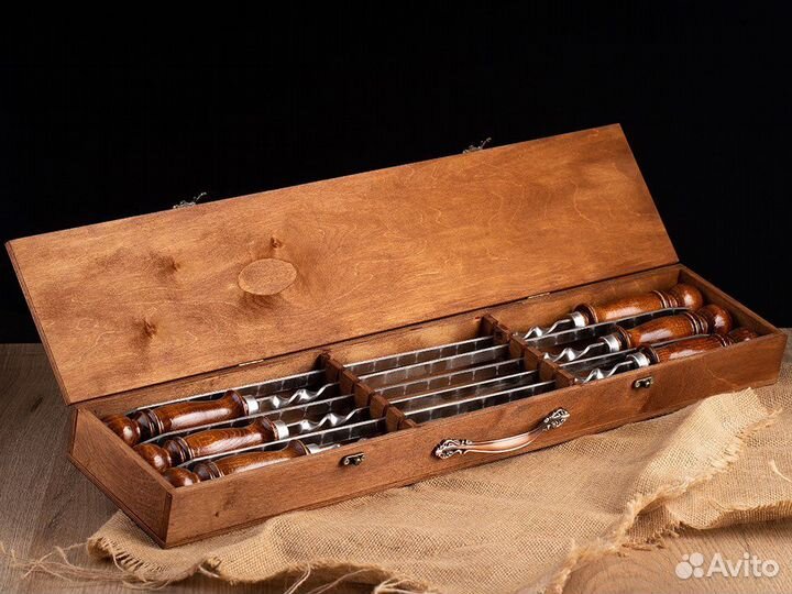 Шампуры в кейсе подарочный набор для барбекю