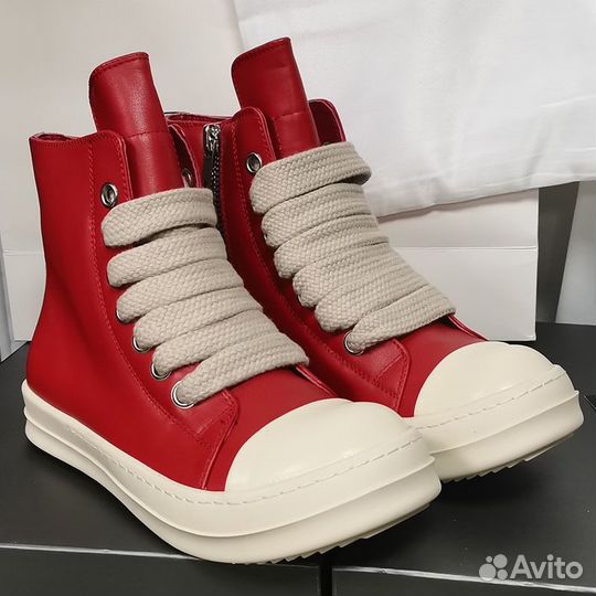Rick Owens Ramones jumbo high Red