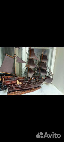 Макет пиратского корабля ручной работы