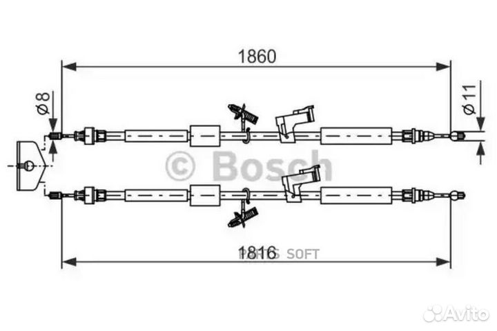 Bosch 1987482189 Трос стояночного тормоза