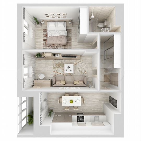 2-к. квартира, 53,5 м², 14/15 эт.