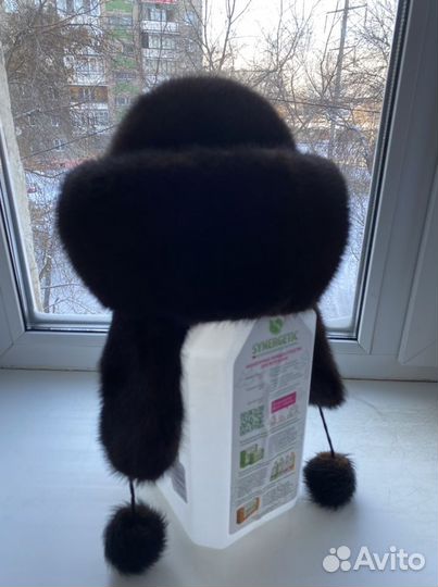 Шапка норковая коричневая