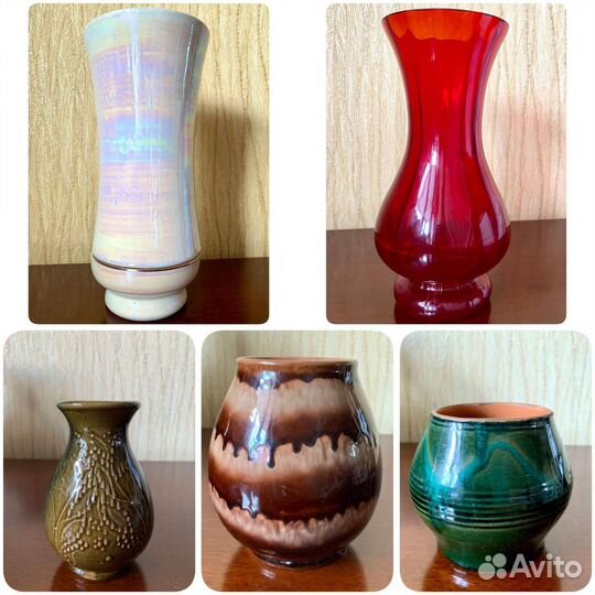 Вазы СССР глина, керамика, стекло