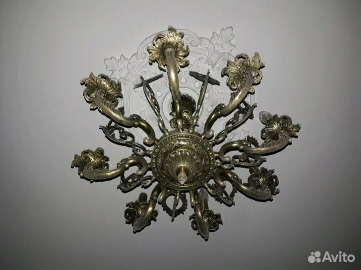 Бронзовая люстра в ком.с 3 бра и подвески