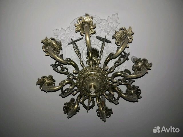 Бронзовая люстра в ком.с 3 бра и подвески