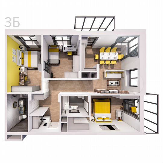 3-к. квартира, 100,6 м², 13/25 эт.