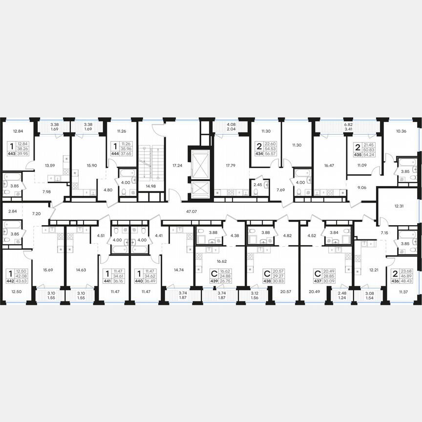 2-к. квартира, 54,2 м², 11/15 эт.