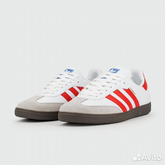 Кроссовки Adidas Samba OG White Red Str