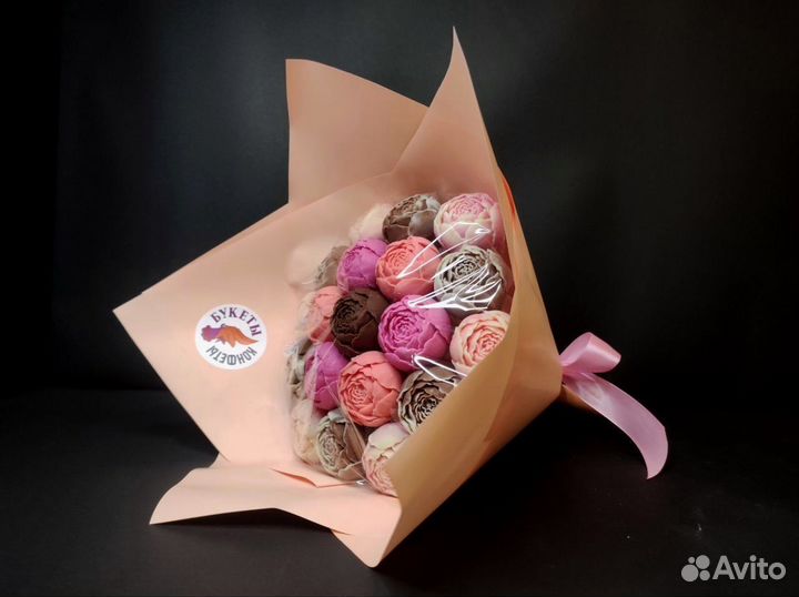 Шоколадные Пионы - 19 шт в Букете