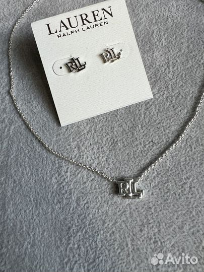Новый комплект Ralph Lauren пусеты с цепочкой