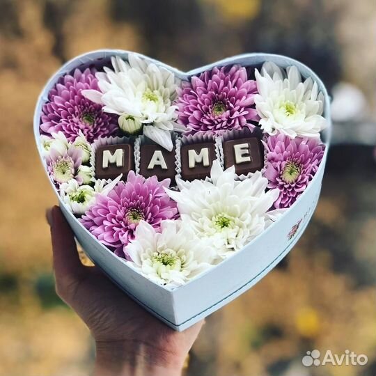 Сердце из цветов 014