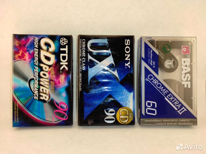 Аудиокассеты новые запечатанные Chrome, TDK, Sony