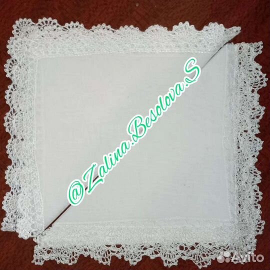 Носовые платочки из батиста, кружево ручной работы