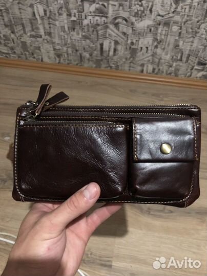 Мужской клатч из воловьей кожи