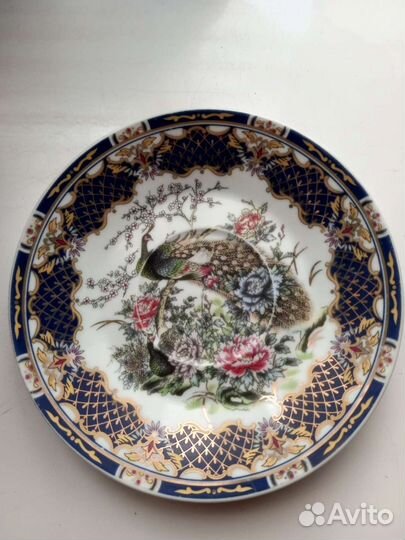 Фарфоровое блюдце «Павлин».Yamasen (Japan)