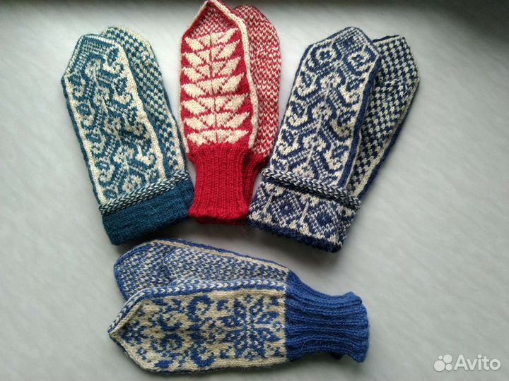 Варежки ручной вязки