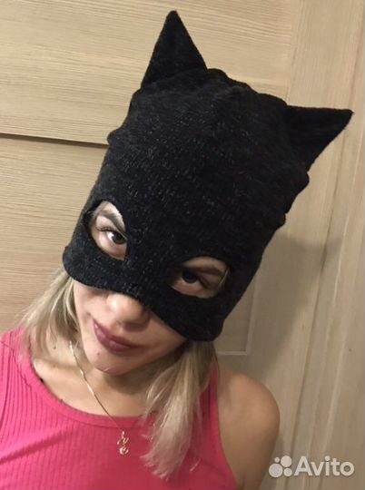 Шапка кошка с ушками