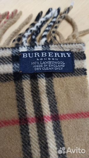 Шарф Burberry шерсть, винтаж, унисекс