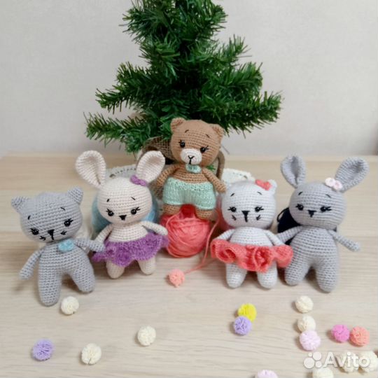 Мягкая игрушка Брелок Зайка Котик Мишутка