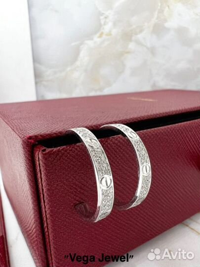 Серьги Cartier Love 750 с россыпью