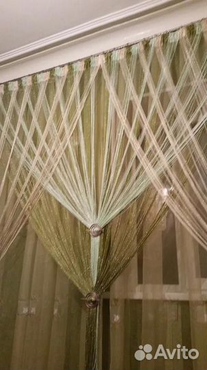 Шторы нитяные, кисея с люрексом, новые