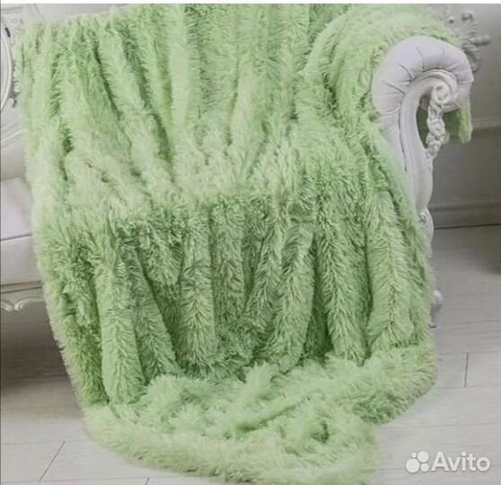 Пушистый плед евро