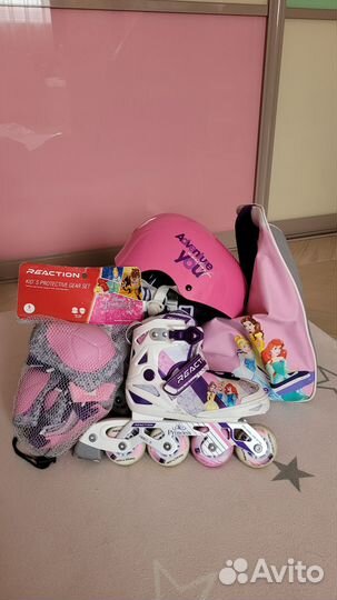 Ролики раздвижные reaction 26-31 и комплект защиты