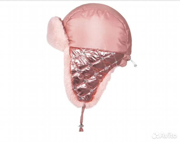 Новая зимняя шапка-ушанка для девочки