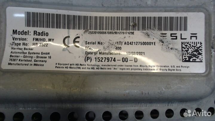 Блок управления радиоприемником Tesla Model Y, 202