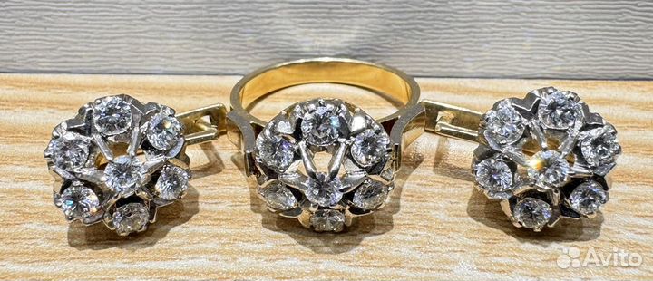 Золотой комплект 750 проба, дж