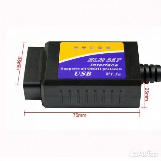 Автосканер на Пк USB OBD ELM327 v1.5