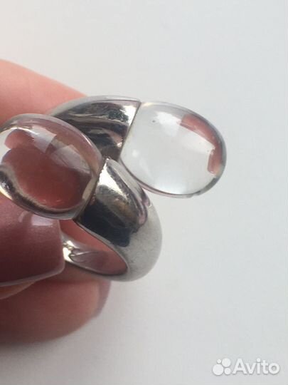 Кольцо Baccarat с хрусталем, серебро 925