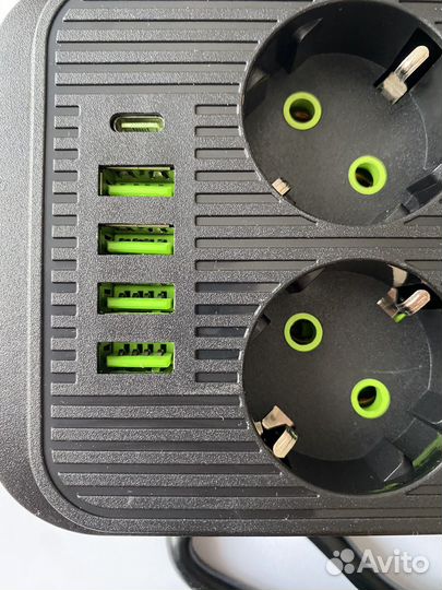 Удлинитель сетевой фильтр с USB и Type c