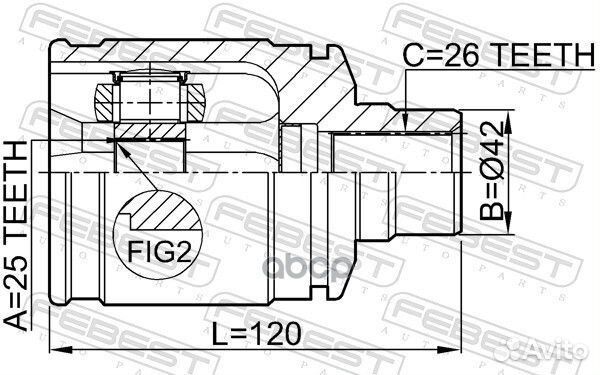 ШРУС внутренний правый 25X42X26 mazda 626 GD 19