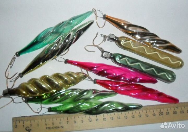 Сосульки стеклянные на елку.ссср