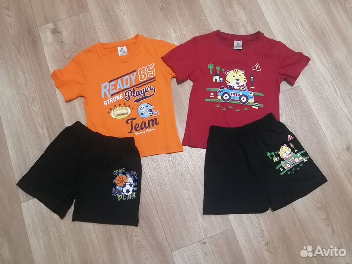 Новый костюм футболка и шорты 104