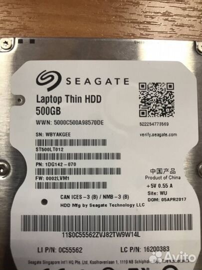 Жесткий диск Seagate Momentus 500 гб ST500LT012
