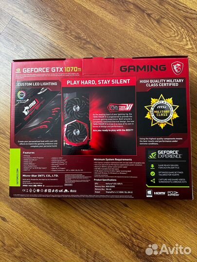 Видеокарта MSI gtx 1070ti