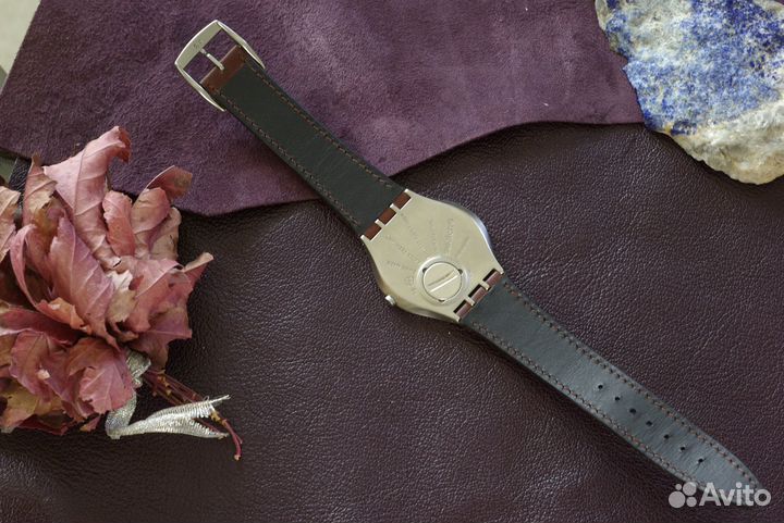 Ремешок на часы Swatch. На заказ. Кожа. Handmade