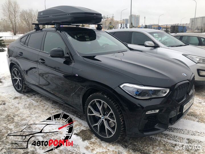 Автобокс Магнум 390 черный карбон на BMW X6