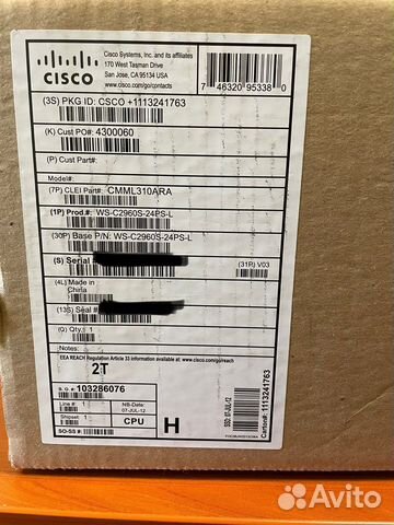 Новый Cisco WS-C2960S-24PS-L