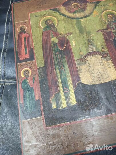 Старинная икона Зосима и Савватия 18 век