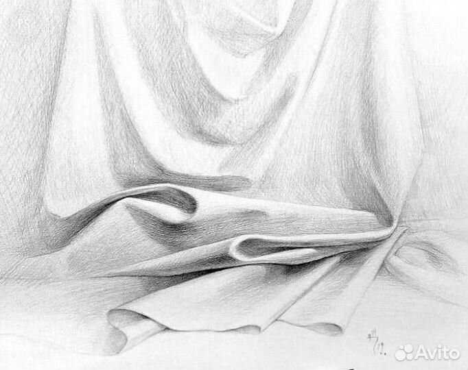 Рисунок карандашом и акварелью