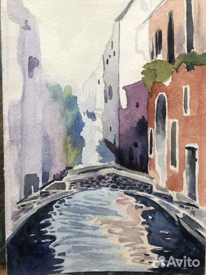 Картина акварелью Венеция