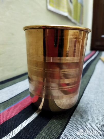 Бутылка, стакан из меди новые