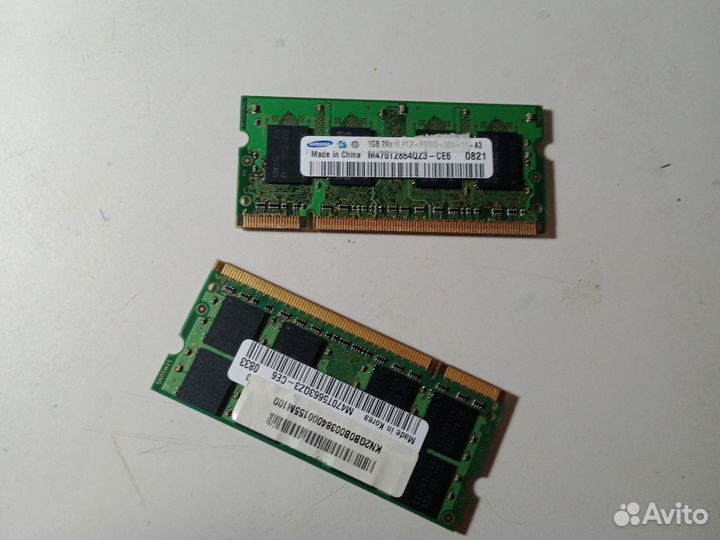 Озу для ноутбука Samsung каждая плашка по 2 гб
