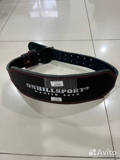 Пояс атлетический кожанный с пряжкой, 2 слоя