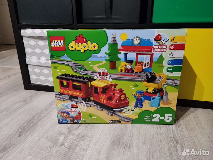 Новый) Lego duplo 10874 Поезд на паровой тяге