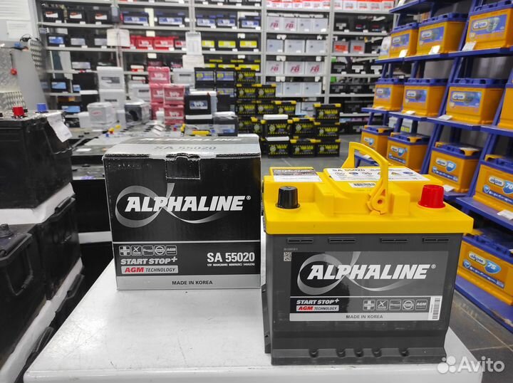 Аккумулятор 50Ач AGM L1 кубик start-stop Alphaline